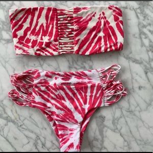 MIKOH sunset bikini - pink tie dye size S + M